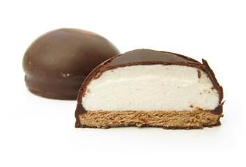 Fancy cakes with chocolate and cream 