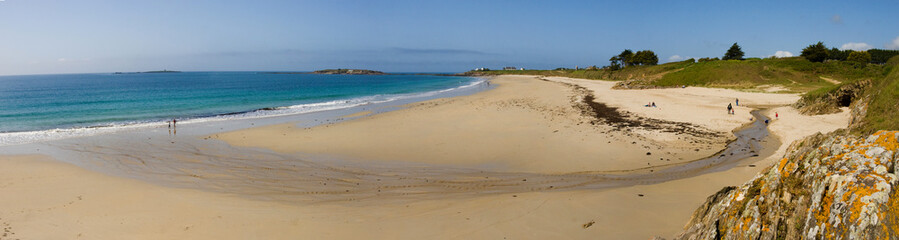 plage bretagne mer océan paysage sable roche promenade