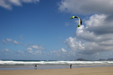 kitesurfer on beach