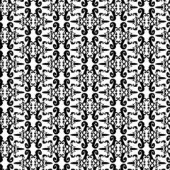 Seamless black and white ornament vector pattern