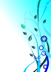 illustration vectorielle florale bleu