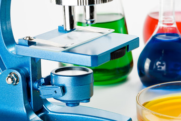 Various colorful flasks