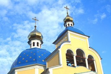 Domes of orthodox church with bells