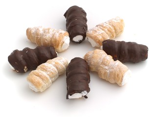 wafer rolls isolated on the white background