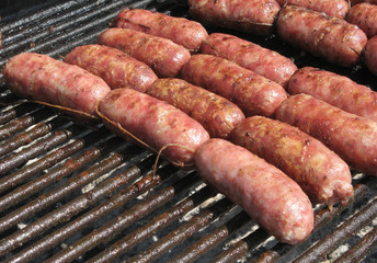 Grilled pork sausages