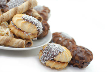 Cookies on the white background