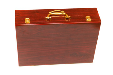 Wooden case isolated on the white background