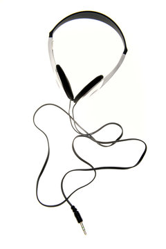 Headphones isolated over white background