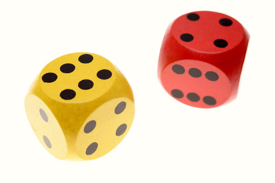 Two dice isolated on white background