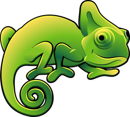 Cute Chameleon Vector Illustration