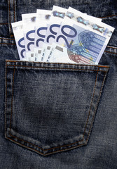 Euro Pocket Money In Blue Jeans