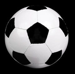 Fototapeta na wymiar Soccer ball, isolated on black background