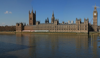 Fototapeta na wymiar Big Ben and houses of Parliament, Londres