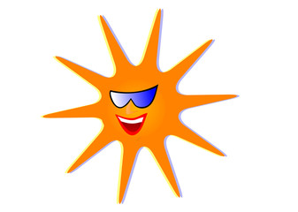 Sun Illustration Isolated on White