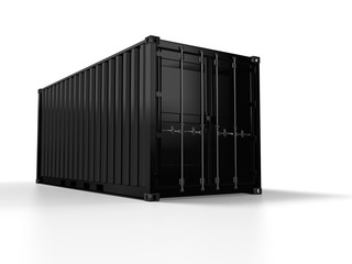 3D render of a freight container on white background