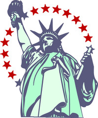 Fototapeta na wymiar Vector Liberty statue