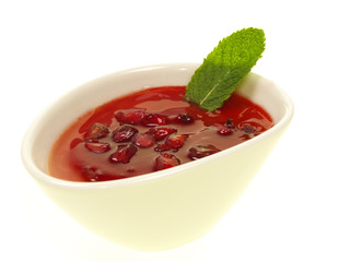 creme brulee mit der natürliche antioxidantien granatapfel