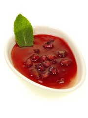 creme brulee mit der natürliche antioxidantien granatapfel