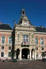 Fototapeta na wymiar The Town Hall of the XIX-th district in Paris, France