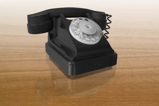 retro black telephone