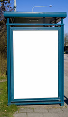 Buss stop with blank advertising sign