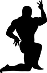   sport illustration. vector silhouette of bodybuilder  