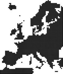 Fototapeta na wymiar graphical map of Europe in black and white
