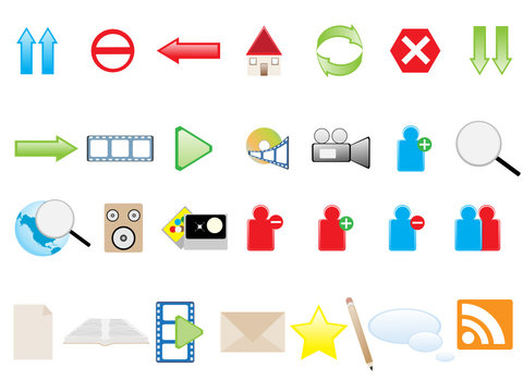 Many different colorful icons