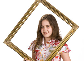 Young girl in a frame