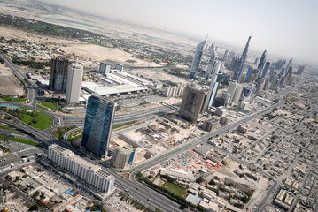 Fototapeta premium Defence Roundabout & Sheikh Zayed Road In Dubai