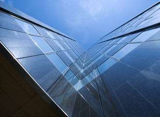 Modern office building with blue sky