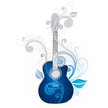 Dark blue guitar