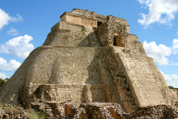 Front view mayan pyramid