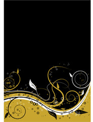 Golden abstract floral design with plenty of copy space