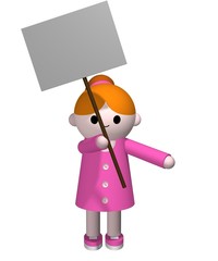 Girl holding sign