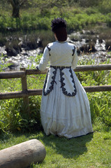 Woman in Victorian dress