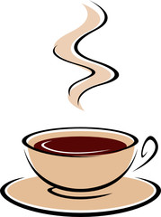 Vector illustration of hot coffee cup.