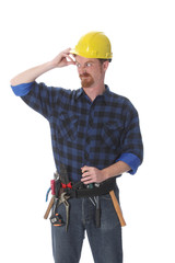 construction worker thinking