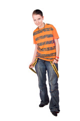 Naklejka premium Agressive teen