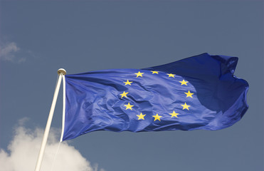 European Union Flag waving in the wind. 