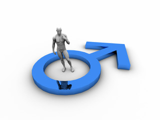 Simbolo Maschile in 3D