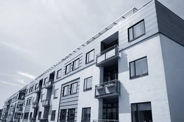 Modern urban apartment building Denmark - Duotone.
