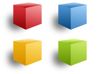 4 Colored Boxes