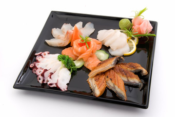 made dish of sashimi