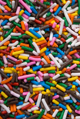 Colorful sprinkles, jimmies for cake decoration or icecream topp
