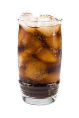 Cold fizzy cola with ice