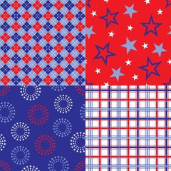 Four patriotic background patterns