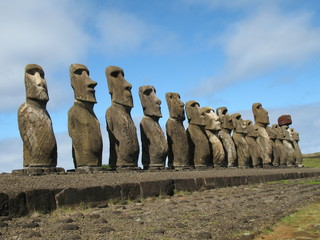 Ahu Tongariki moai statues, Easter Island, Pacific