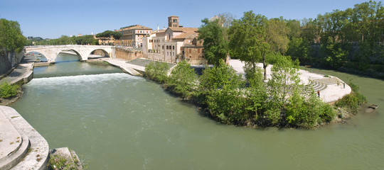 Naklejka premium Isola Tiberina, Roma