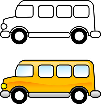 coloring illustration - School Bus